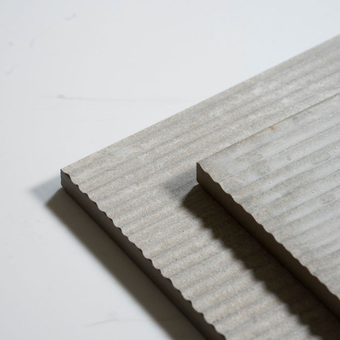 Variations Kew Grey Ribbed Decor Porcelain Tile 300 x 600mm PISGRF1 - The Blue Space