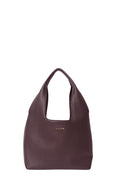 Brown handbag with 'SAGAN' branding on a white background