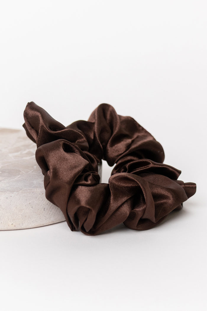 Large Black, Ivory, Chocolate Set of 3 Scrunchies