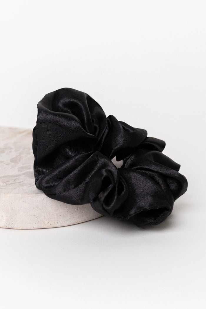 Large Black, Ivory, Chocolate Set of 3 Scrunchies