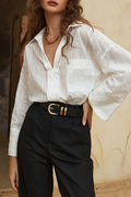Let It Be Gold Buckle Black Leather Belt