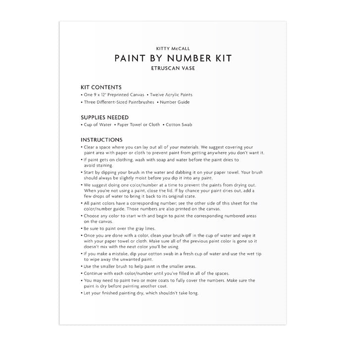 Liberty Paint-by-Number Kit - Kitty McCall Etruscan Vase