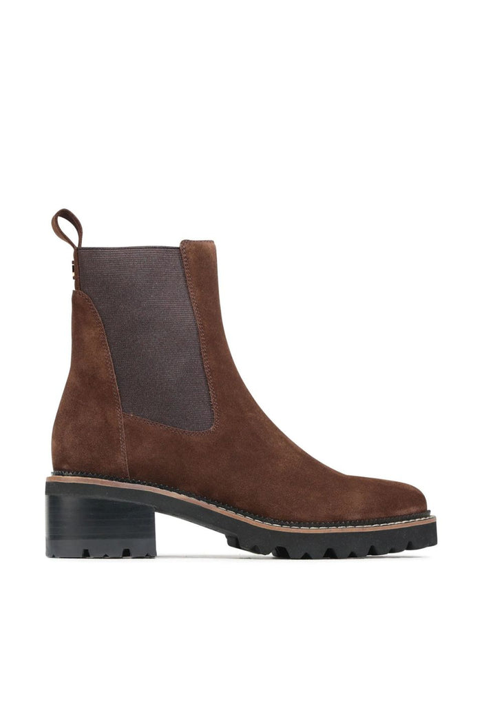 Linear Chestnut Suede Chelsea Elastic Ankle Boot