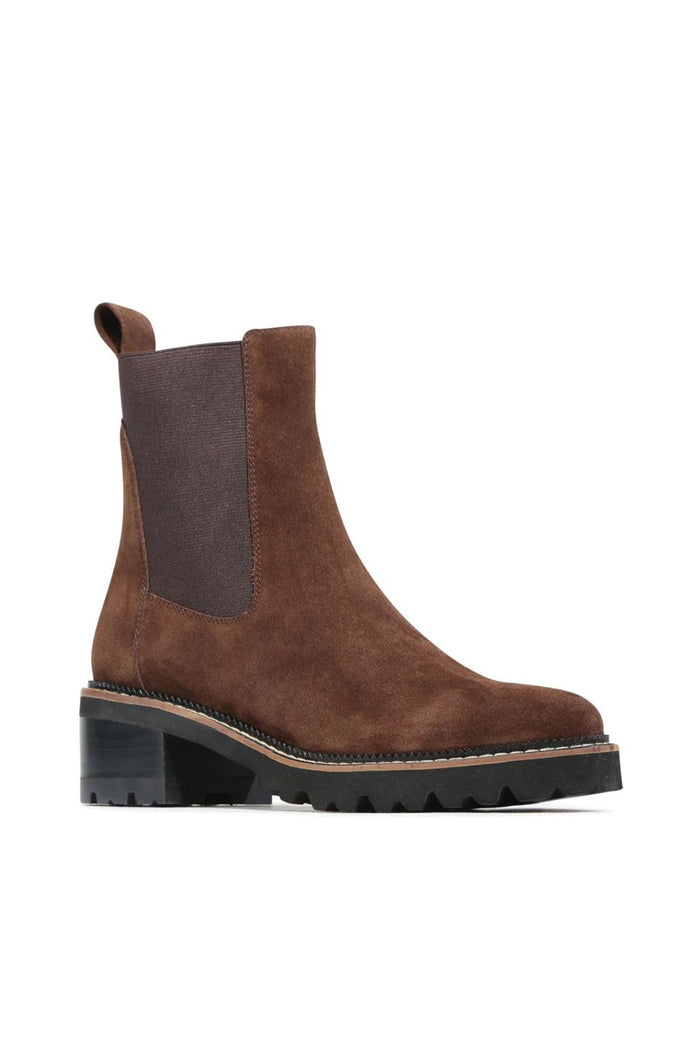 Linear Chestnut Suede Chelsea Elastic Ankle Boot
