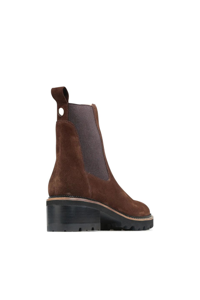 Linear Chestnut Suede Chelsea Elastic Ankle Boot