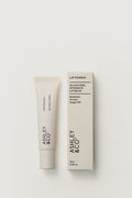 Lip balm and packaging with 'Ashley & Co' branding on a light gray background