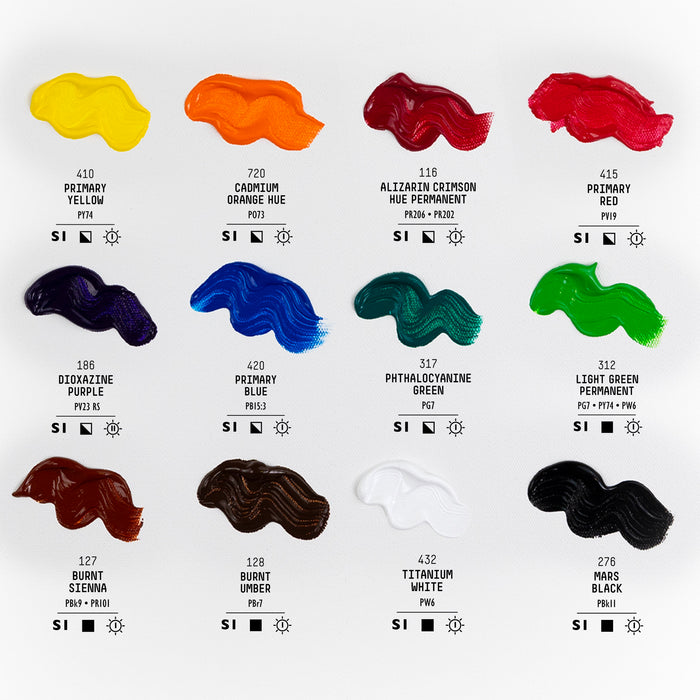 Liquitex BASICS Acrylic Set of 12 x 118ml Tubes