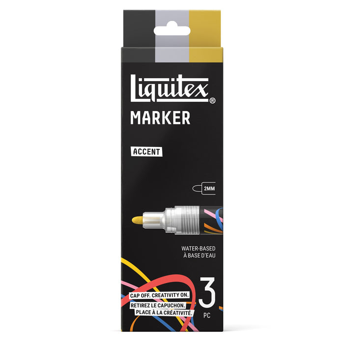 Liquitex Professional Paint Marker 2mm Set of 3 - Accent — front