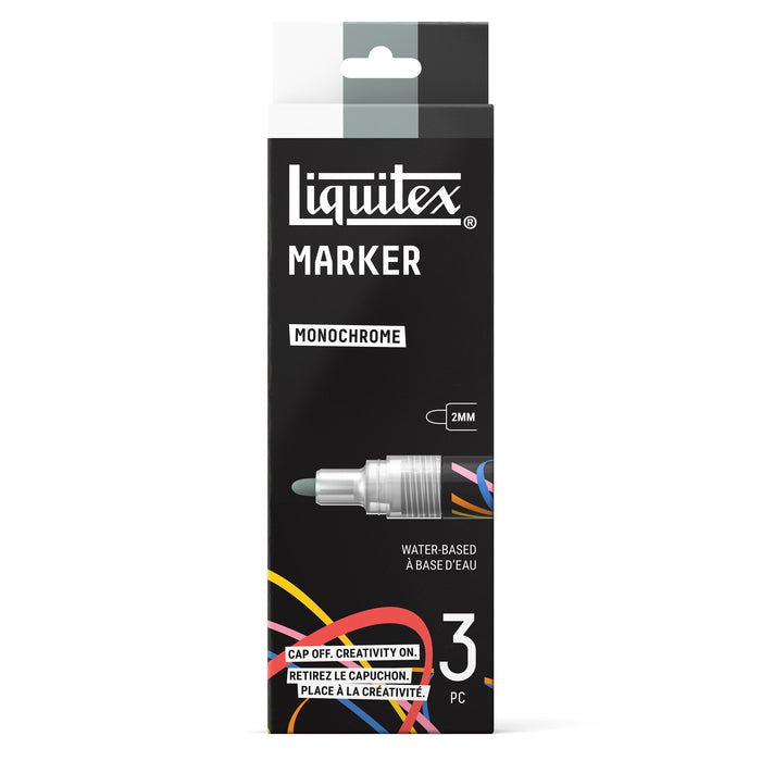 Liquitex Professional Paint Marker 2mm Set of 3 - Monochrome — front