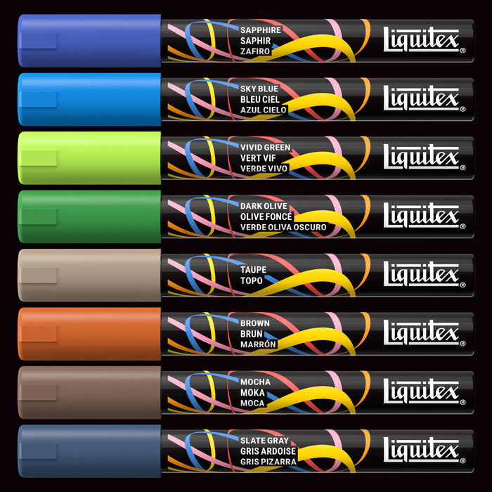 Liquitex Professional Paint Marker 2mm Set of 8 - Landscape — contents