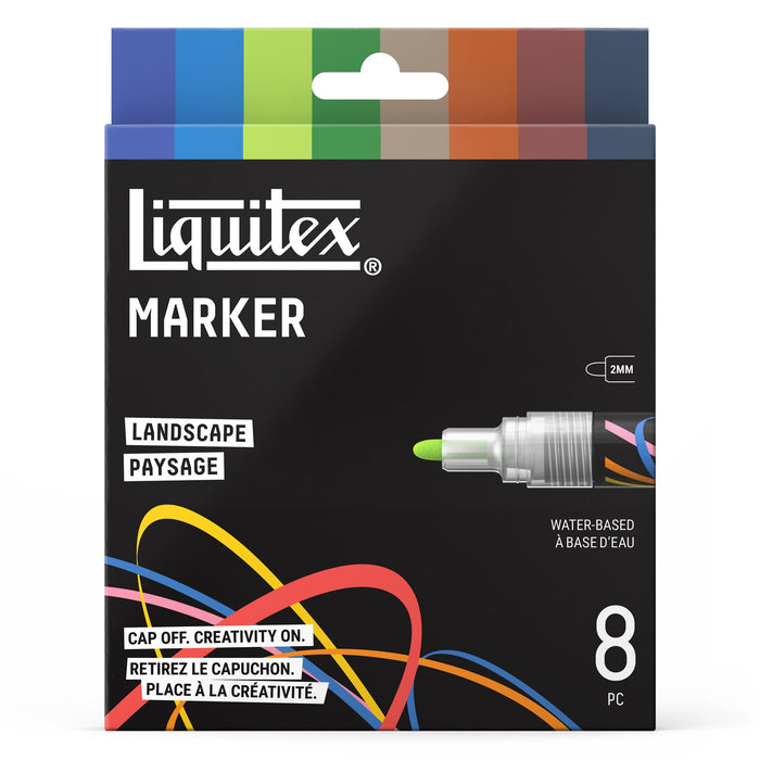 Liquitex Professional Paint Marker 2mm Set of 8 - Landscape — front
