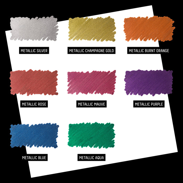 Liquitex Professional Paint Marker 2mm Set of 8 - Metallic — swatches