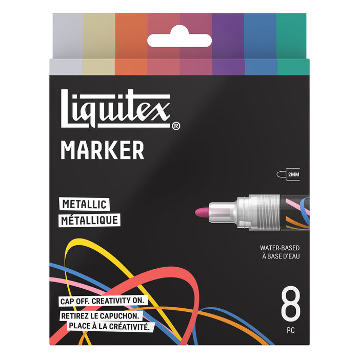 Liquitex Professional Paint Marker 2mm Set of 8 - Metallic — front
