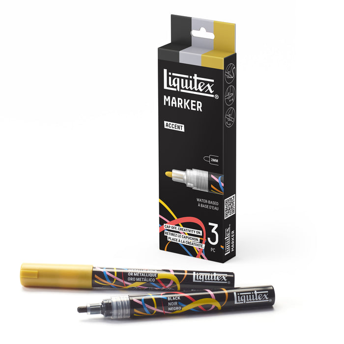 Liquitex Professional Paint Marker 2mm Set of 3 - Accent — angle