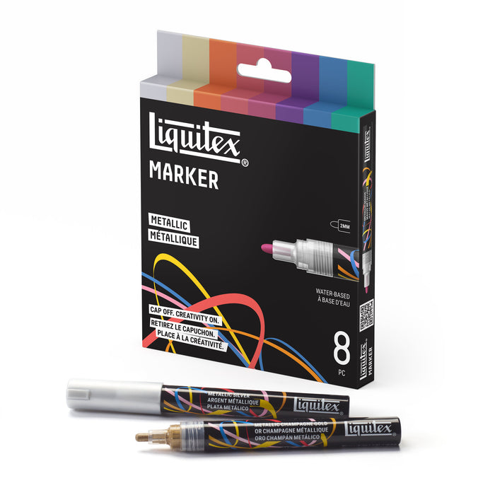 Liquitex Professional Paint Marker 2mm Set of 8 - Metallic — angle