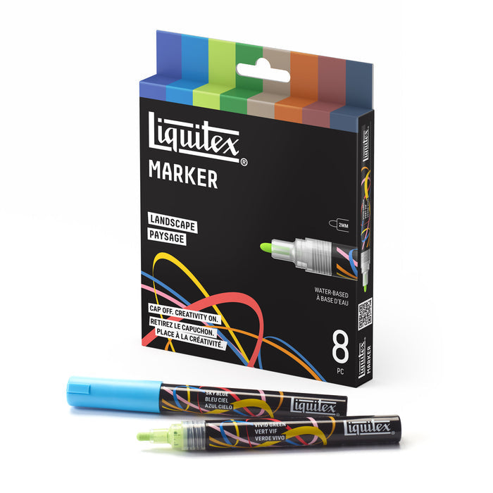 Liquitex Professional Paint Marker 2mm Set of 8 - Landscape — angle