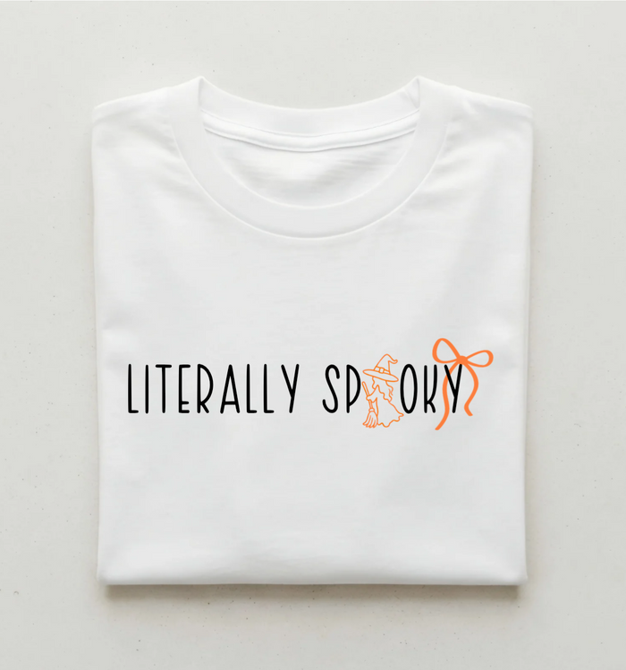 "Literally Spooky" ORANGE Halloween Graphic Tee