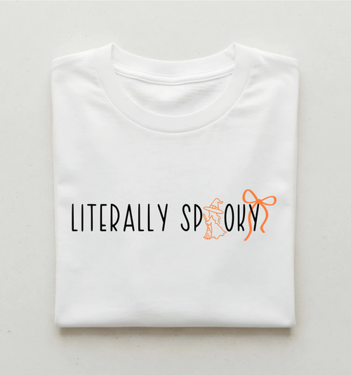 "Literally Spooky" ORANGE Halloween Graphic Tee