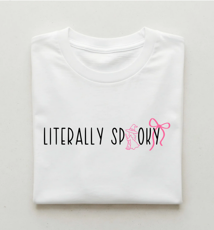 "Literally Spooky" PINK Halloween Graphic Tee