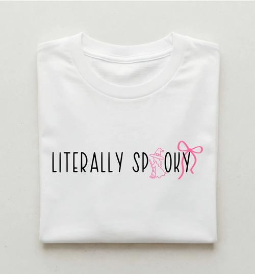 "Literally Spooky" PINK Halloween Graphic Tee