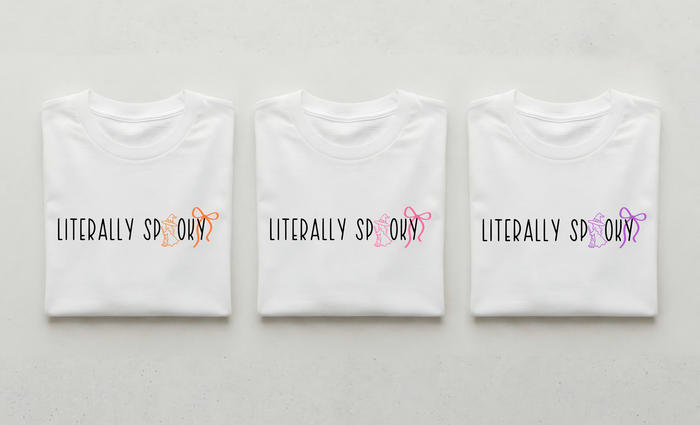 "Literally Spooky" PINK Halloween Graphic Tee