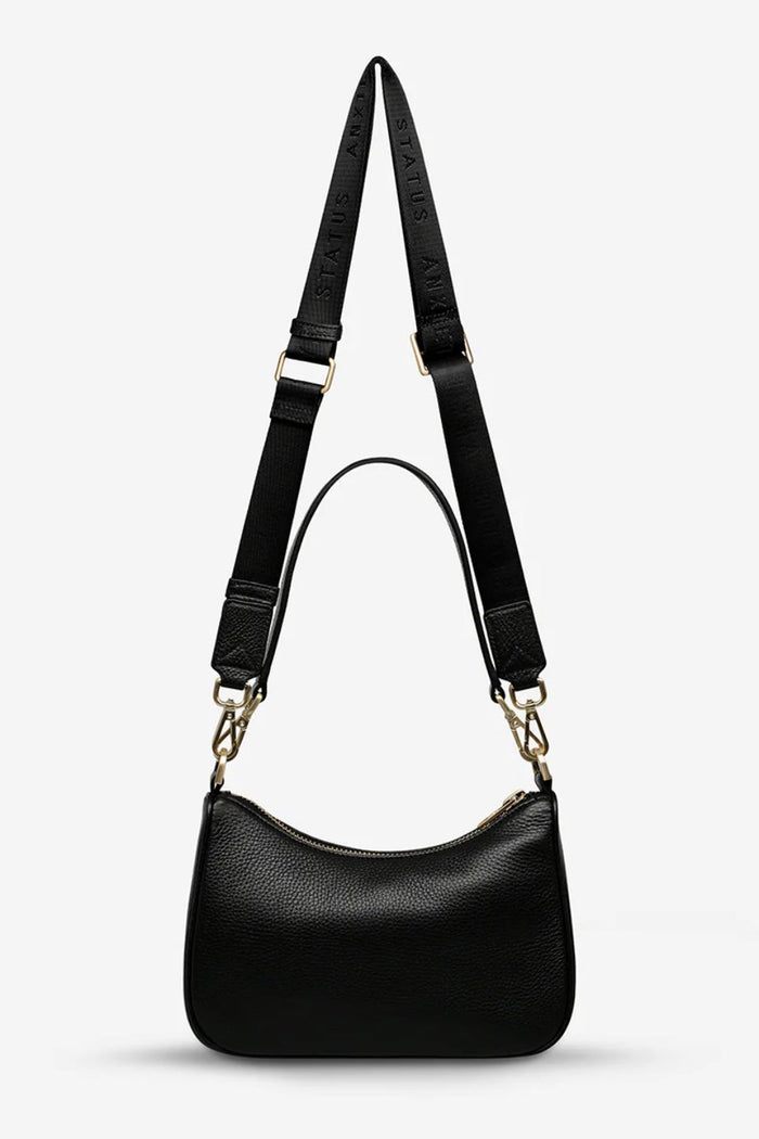 Look Both Ways Black Gold Hardware Crossbody Bag