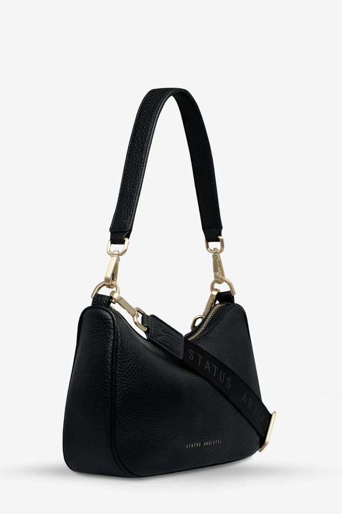 Look Both Ways Black Gold Hardware Crossbody Bag