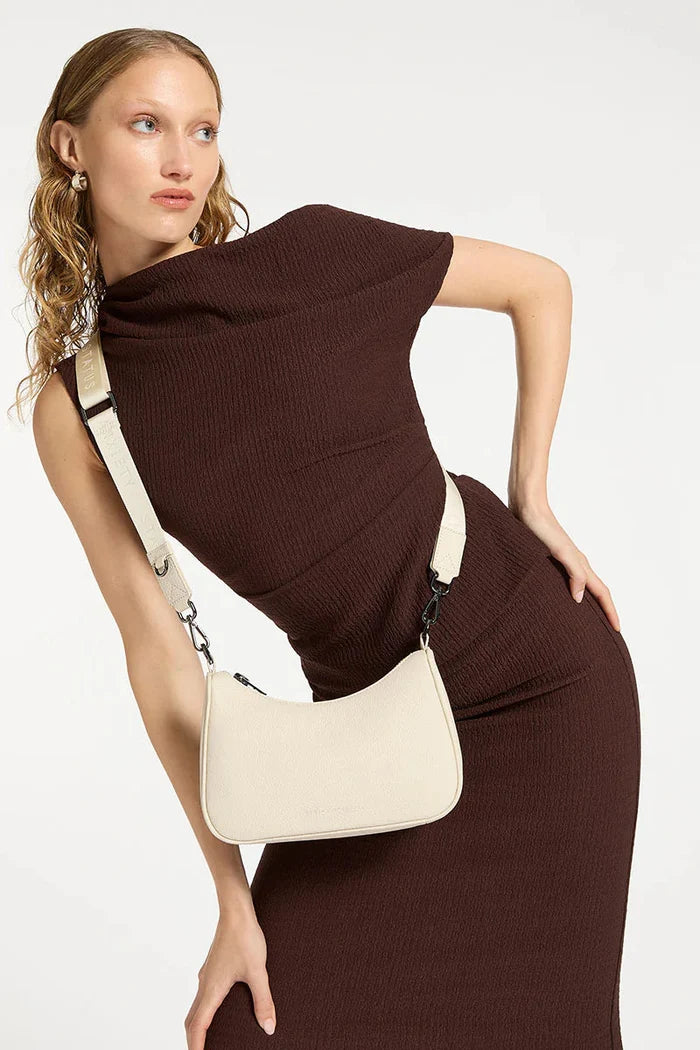 Chalk leather crossbody bag