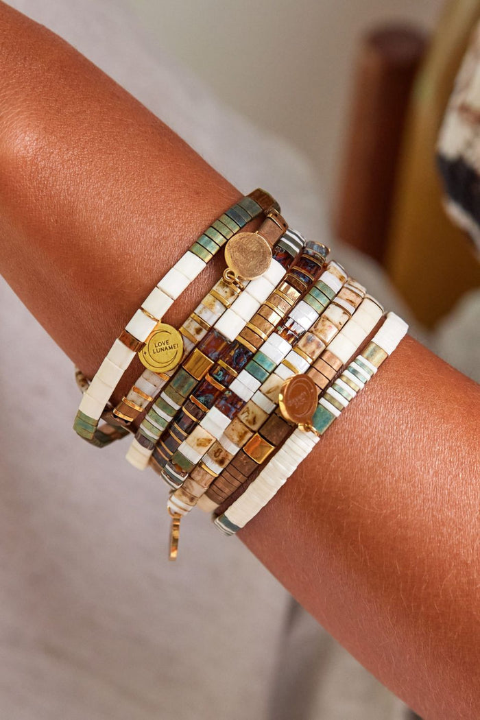 Love Bronze Tort Cream Charm Bracelet