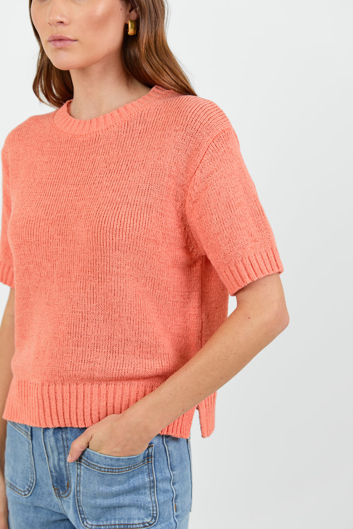 Loveable Melon Tape Yarn Knit Tee