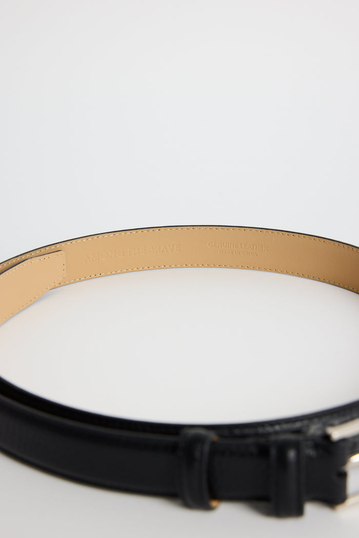 Black belt with silver bucket