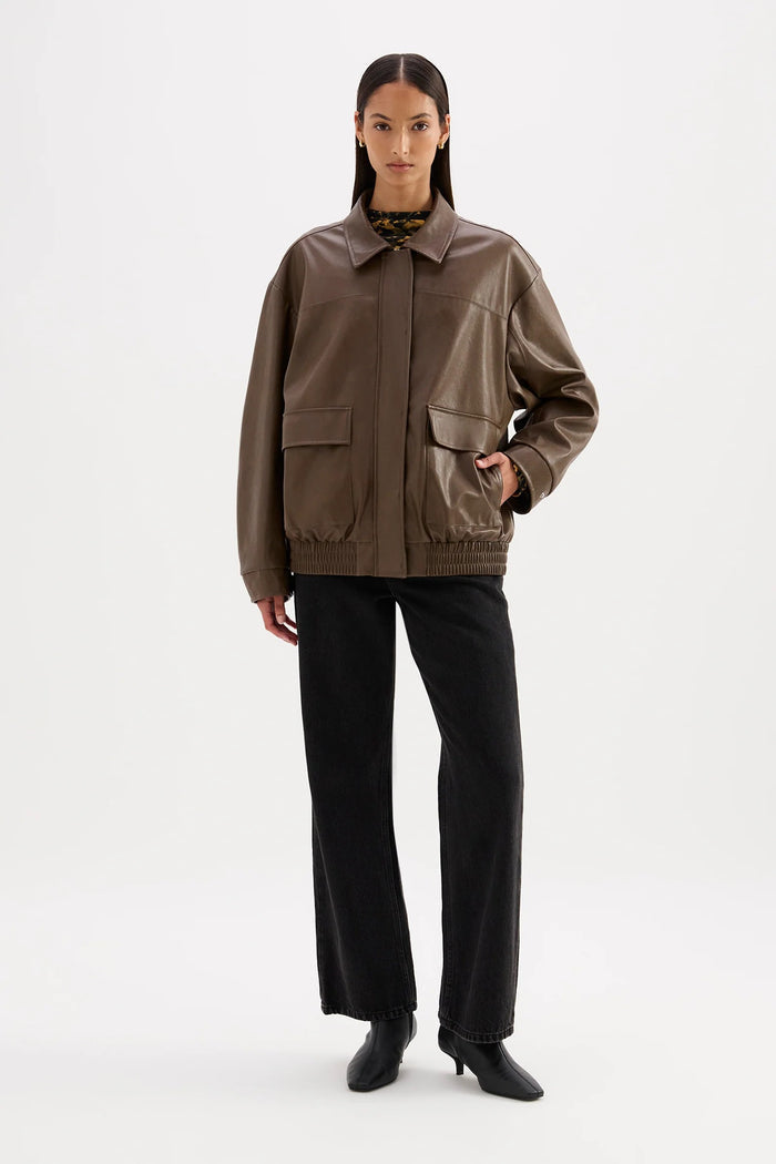 Lyla Umber Chocolate Vegan Leather Jacket