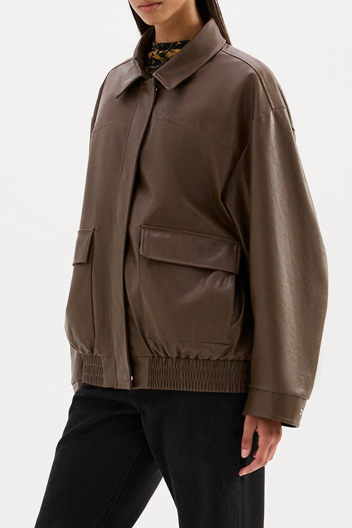 Lyla Umber Chocolate Vegan Leather Jacket