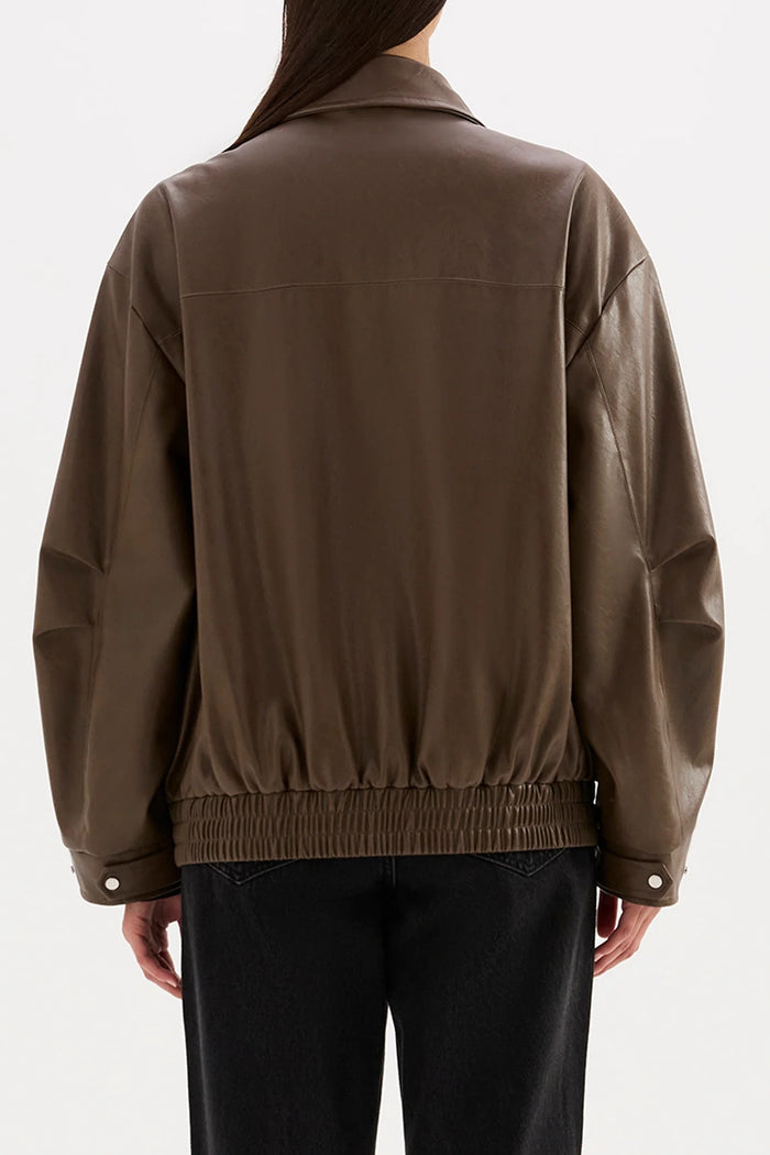 Lyla Umber Chocolate Vegan Leather Jacket