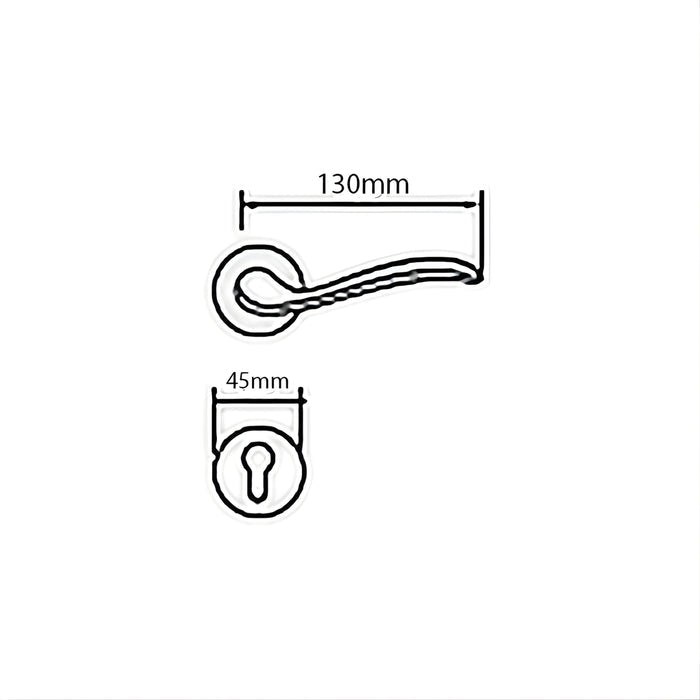 technical Drawing Manital Tosca Privacy Door Handle Set Satin Chrome MAN-TSPF-CSA-SC - The Blue Space