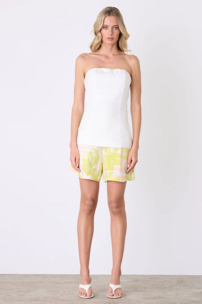 Marseille White Linen Bandeau Top