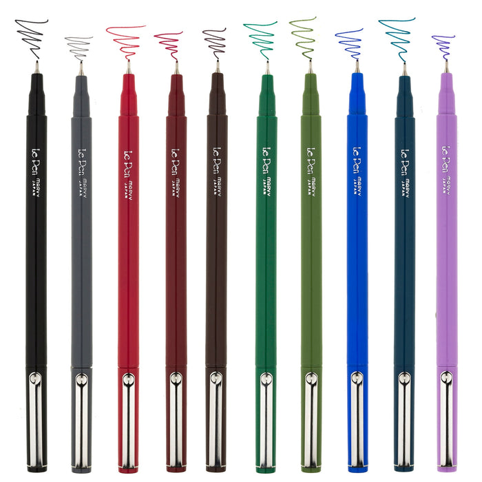 Marvy Uchida Le Pen 0.3mm Dark Colour Set of 10