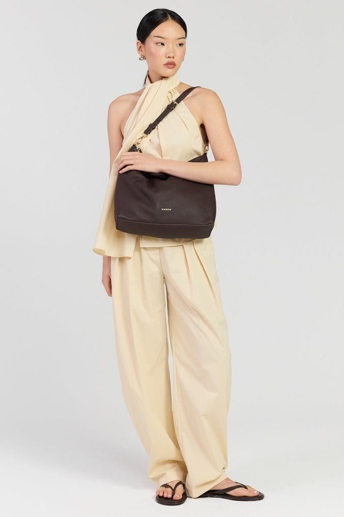 Miki Cacao Luxe Medium Slouch Shoulder Bag