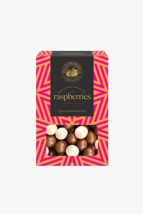 A box of Fudge Bros. Raspberry Chocolate Bites on a plain white background.