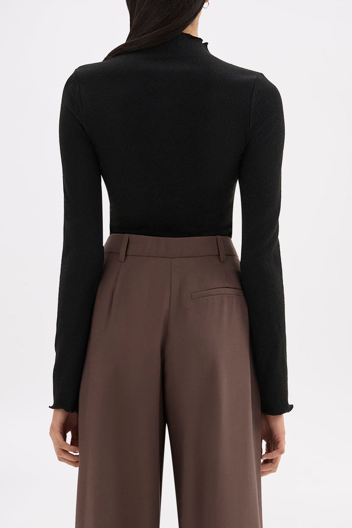 Mimi Black Front Seam LS Top