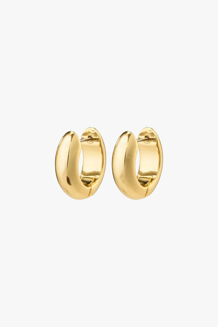 Mine Recycled Chunky Huggie Hoops Gold ACC Jewellery Pilgrim