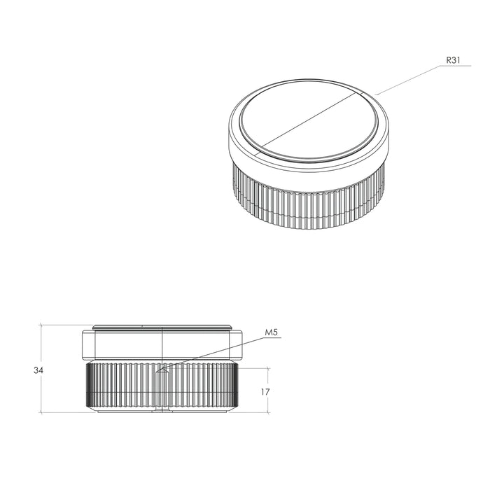 Line Drawing Momo Brooklyn Door Stop 62mm Brushed Dark Brass BKN8021.062.BDB - The Blue Space