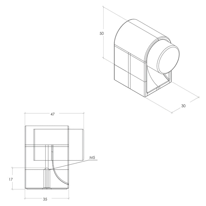 Line Drawing Momo Casey Door Stop 47mm Matte Black C8016.047.MBL - The Blue Space