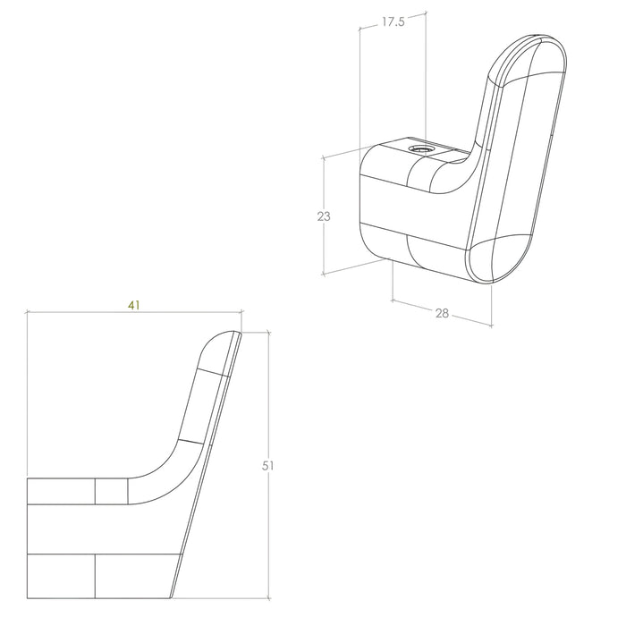 Line Drawing Momo Luv Wall Hook 41mm Matte Black L7037.041.MBL - The Blue Space