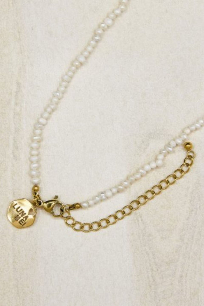 Muse Freshwater Pearl Gold Layering Necklace