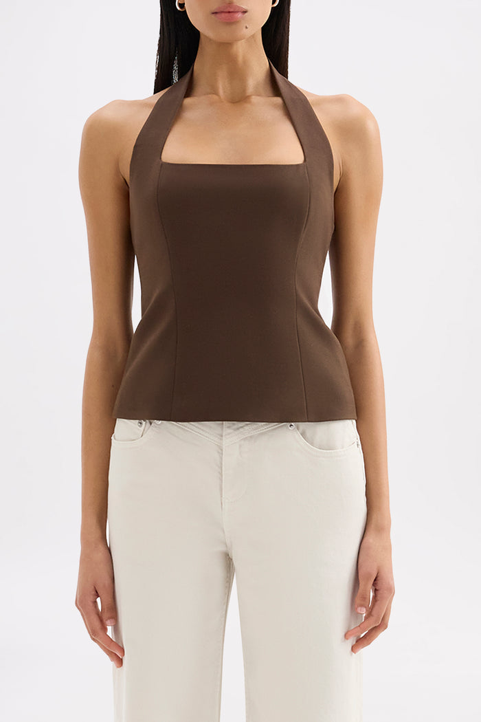 Myra Chocolate Halter Top