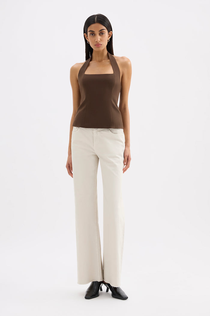 Myra Chocolate Halter Top