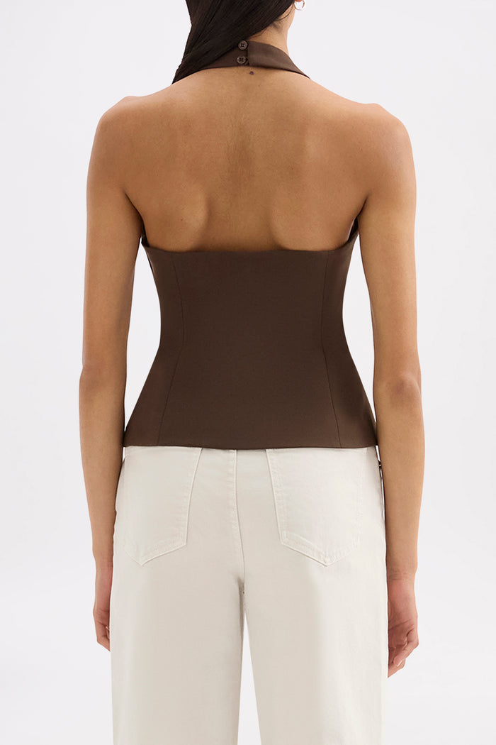 Myra Chocolate Halter Top