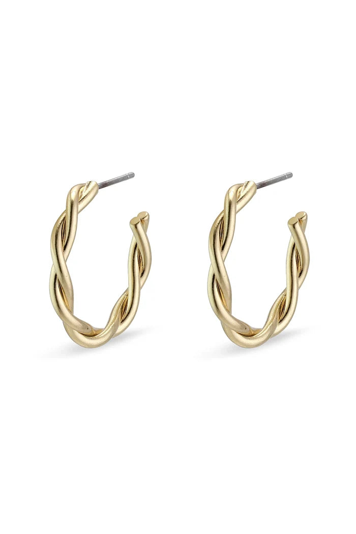 Naja Pi Gold Twisted Small Hoop Earrings