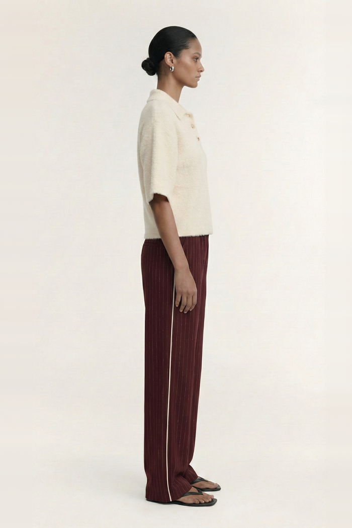 Celine Natural Beige Polo SS Knit Top